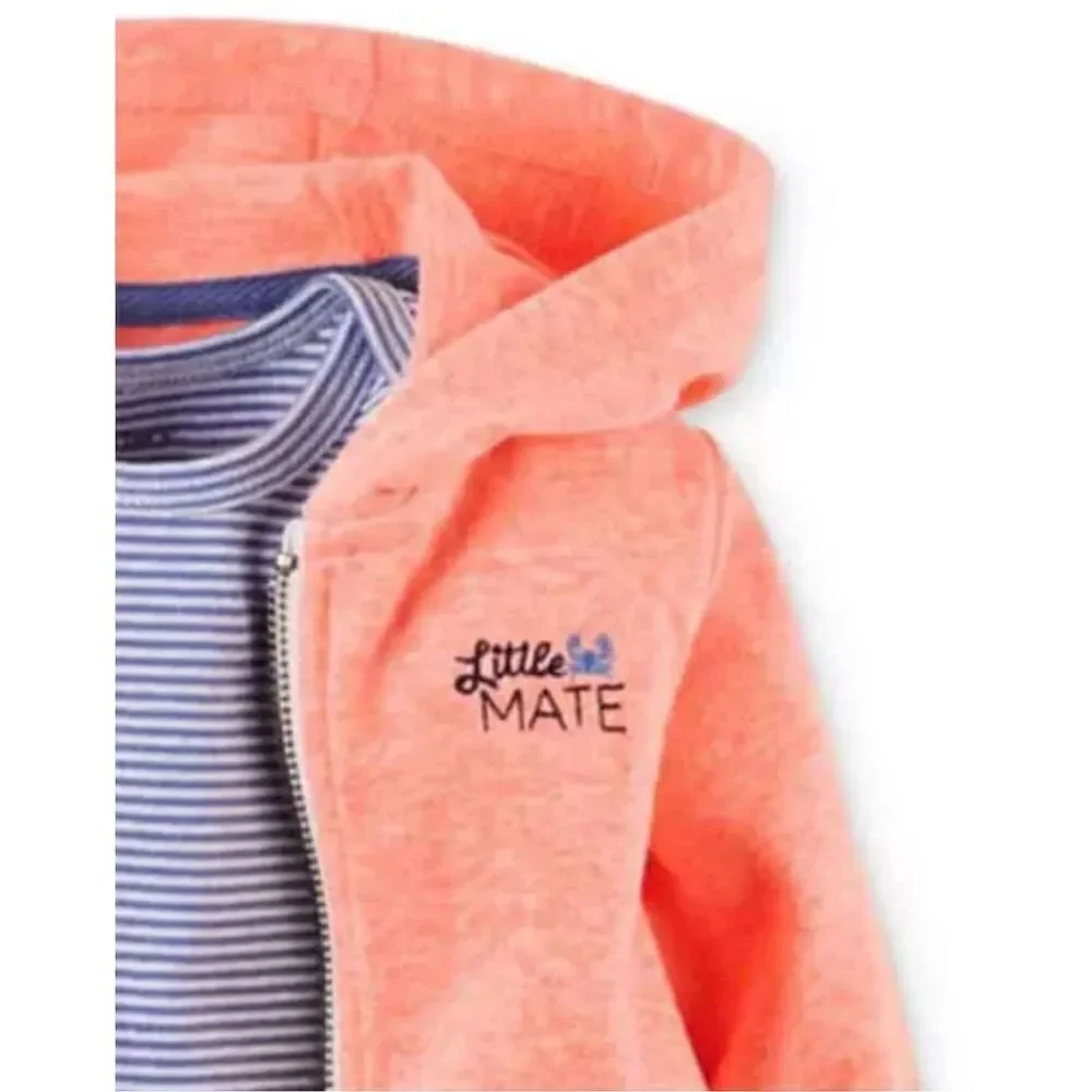NWT 24 Months Carter's Boy's/ Girl's Orange Blue 3-Pc Hoodie Bodysuit Shorts Set